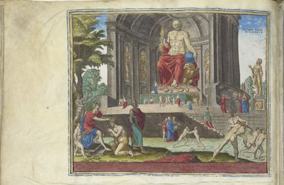 La statue de Jupiter à Olympie de la série Les Huit Merveilles du Monde, 1572 - Philipp Galle