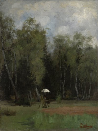 Peintre au bord de la forêt - Philipp Helmer