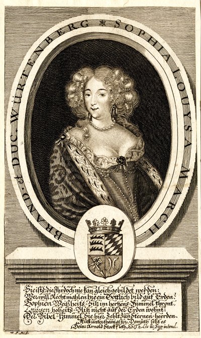 Portrait de Sophie Louise de Wurtemberg-Stuttgart 1642-1702, Margravine..., c. 1680 - Philipp Kilian