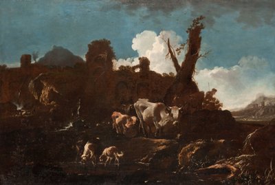 Bétail dans un paysage italien - Philipp Peter called Rosa da Tivoli Roos