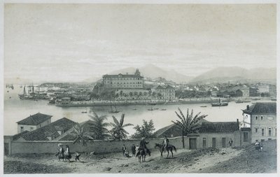 Neuf vues panoramiques de Rio de Janeiro : Da Ilha das Cobras, 1862 - Philippe Benoist