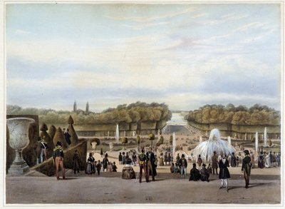 Versailles: le Tapis Vert - dans "Paris et ses environs" par Jacottet & Benoist - Philippe Benoist