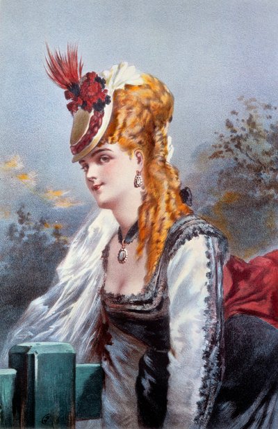 La Coquette Lithographie par Philippe Jacques Linder - Philippe Jacques Linder