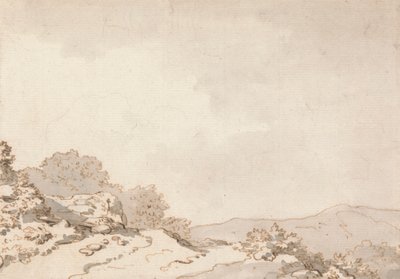 Un chemin sur une colline - Philippe Jacques de Loutherbourg