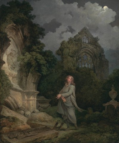 Un philosophe dans un cimetière au clair de lune - Philippe Jacques de Loutherbourg