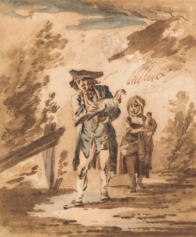 Rustiques avec volaille revenant du marché - Philippe Jacques de Loutherbourg
