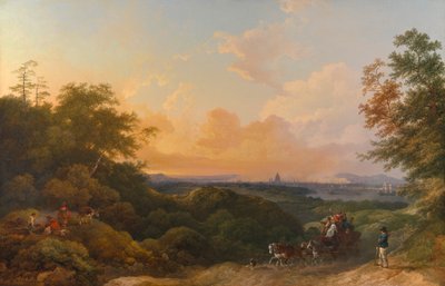 Le coche du soir, Londres au loin - Philippe Jacques de Loutherbourg