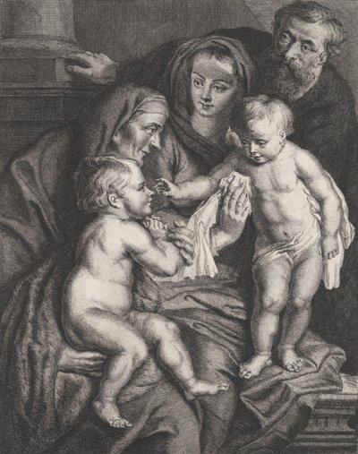 La Sainte Famille avec Sainte Élisabeth et le jeune Saint Jean-Baptiste, vers 1615-1675 - Philippe Joseph Tassaert