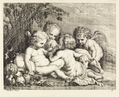 Christ, Jean-Baptiste et deux putti - Philippe Lambert Joseph Spruyt