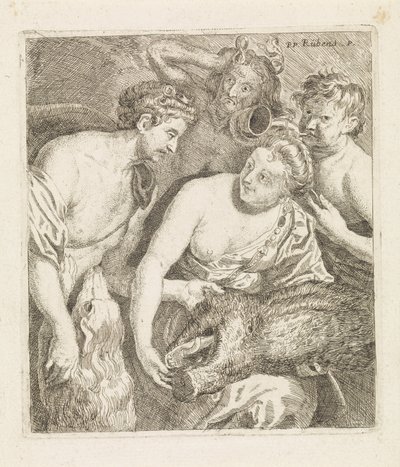 Méléagre donne la tête du sanglier de Calydon à Atalante - Philippe Lambert Joseph Spruyt