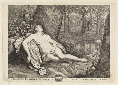 Nymphe endormie espionnée par un satyre - Philippe Lambert Joseph Spruyt