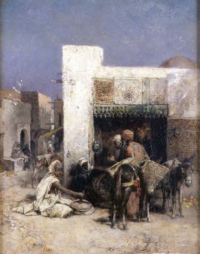 Arabes devant une maison - Philippe Pavy