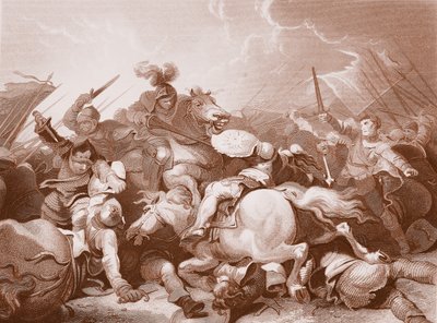 Bataille de Bosworth Field, gravée par A.H. Payne - Philippe de (after) Loutherbourg
