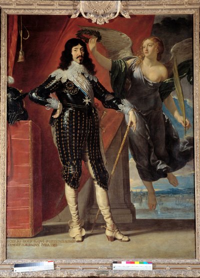 Portrait en pied de Louis XIII (1601-1643) couronné par la Victoire. Peinture de Philippe de Champaigne (1602-1674) - Philippe de Champaigne