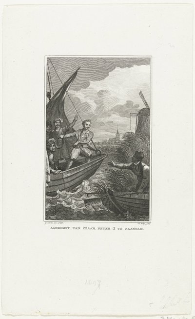 Arrivée du tsar Pierre le Grand à Zaandam, 1697, vers 1829 - Philippus Velijn