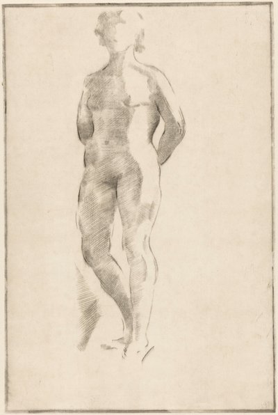 Femme nue debout avec les mains dans le dos - Philippus de Groot (signed by artist)