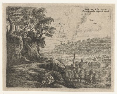 Paysage avec un homme, une femme et un enfant - Philips Augustijn Immenraet