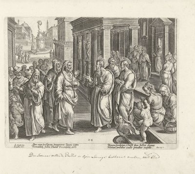 Paul discute avec le magicien Elymas - Philips Galle (possibly)