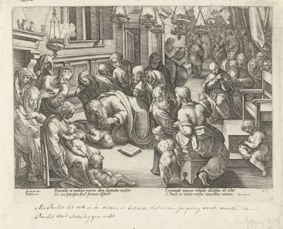 Paul ressuscite Eutychus - Philips Galle (workshop of)