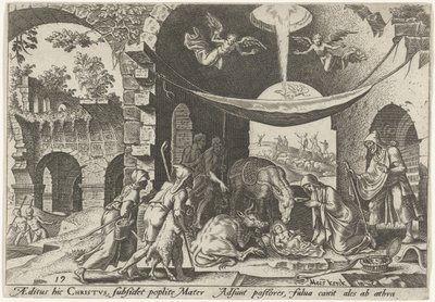 Adoration des bergers (De onheilsdagen van het Joodse volk) - Philips Galle
