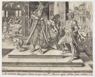 Assuérus ordonne la destruction du peuple juif - Philips Galle