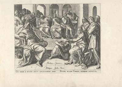 Christ guérissant une femme infirme - Philips Galle