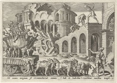 Les Chaldéens pillent le temple de Jérusalem, Les jours de malheur du peuple juif (titre de la série) - Philips Galle