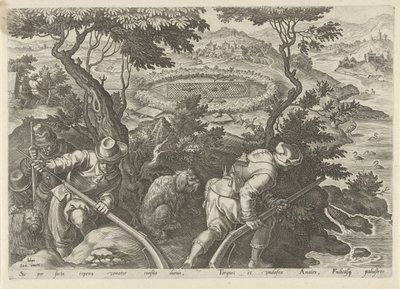 Chasse aux canards (Jachttaferelen, In quibus omne genus venationis, aucupij, piscatusque) - Philips Galle