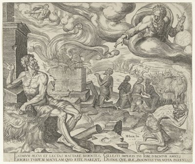 Dieu parle à Job (Histoire de Job) - Philips Galle