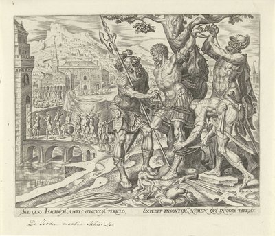 Les Israélites libèrent Achior (Geschiedenis van Judit en Holofernes) - Philips Galle