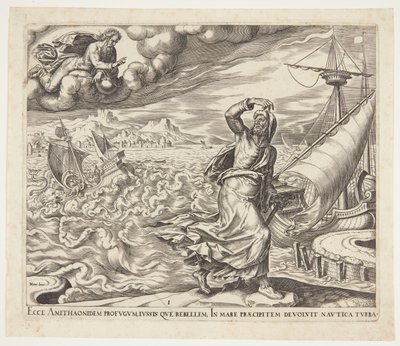 Jonas fuyant la présence du Seigneur - Philips Galle