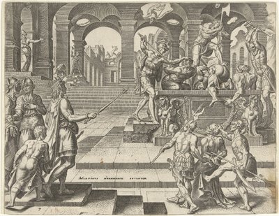 Le roi Josias ordonne de tuer les prêtres des temples de Samarie - Philips Galle