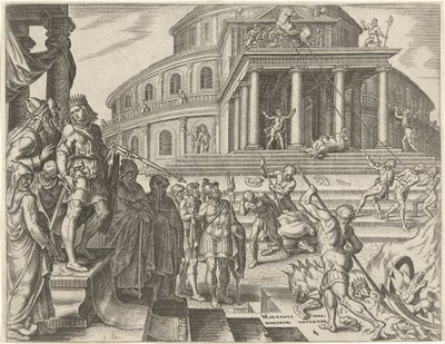 Le roi Josias fait enlever les chevaux et les chars dédiés au soleil - Philips Galle
