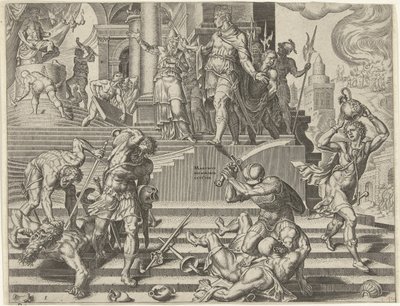 Le roi Josias fait détruire le temple de Baal - Philips Galle