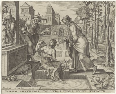 Les anciens tentent de séduire Suzanne - Philips Galle
