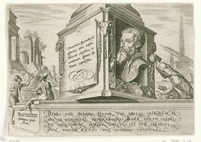 Portrait de Maarten van Heemskerck sur le socle d