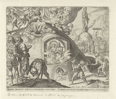 Sadrach, Mesach et Abednego dans le feu - Philips Galle