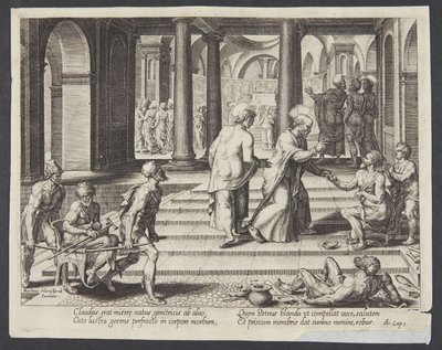 Saint Pierre guérissant le boiteux à la belle porte - Philips Galle