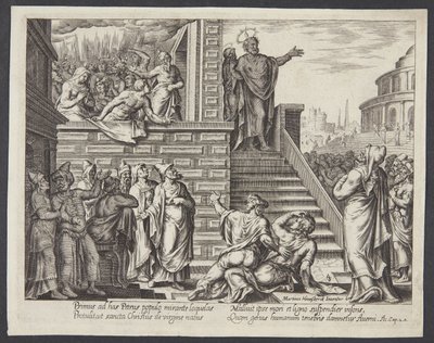 Saint Pierre prêchant à Jérusalem - Philips Galle