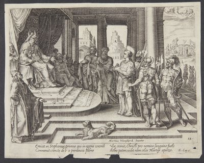 Saint Étienne devant le grand prêtre et le conseil - Philips Galle