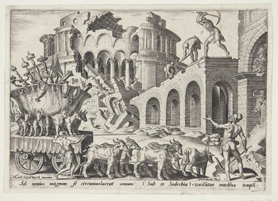 Les Chaldéens emportant les trésors du temple - Philips Galle