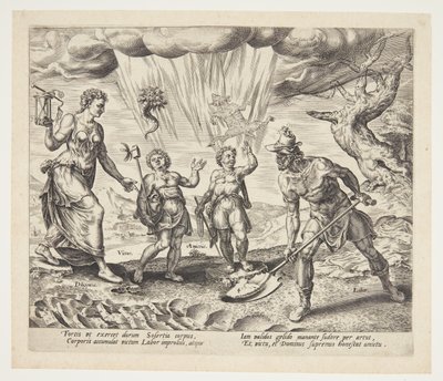 Le Seigneur dotant le travailleur diligent de nourriture et de vêtements - Philips Galle
