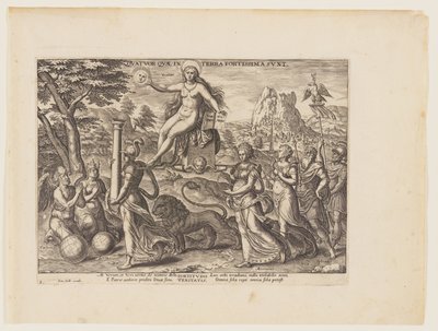 Le pouvoir de la vérité [3 Esdras 4:36, 38], extrait de Les quatre pouvoirs les plus puissants - Philips Galle