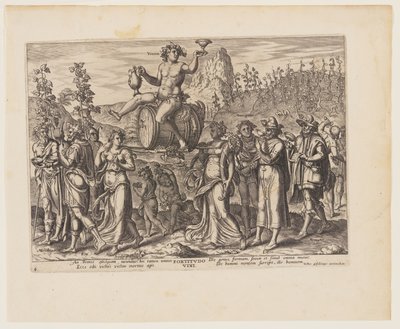 Le pouvoir du vin [3 Esdras 3:19-23], extrait de Les quatre pouvoirs les plus puissants - Philips Galle