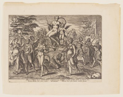 Le pouvoir de la femme [3 Esdras 4:18-19, 22-23, 29-32], extrait de Les quatre pouvoirs les plus forts - Philips Galle