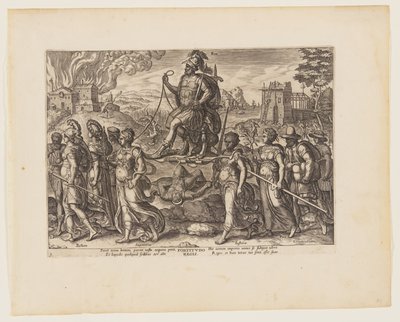 Le pouvoir du roi [3 Esdras 4:3-8], extrait de Les quatre pouvoirs les plus puissants - Philips Galle
