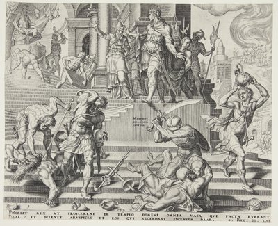 La destruction du temple de Baal et le massacre de ses prêtres - Philips Galle