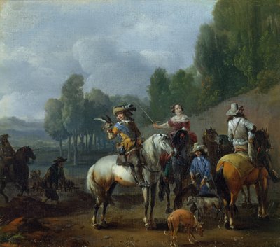 Partie de fauconnerie - Philips Wouwermans or Wouwerman