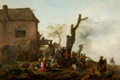 Compagnie joyeuse devant une auberge - Philips Wouwermans or Wouwerman