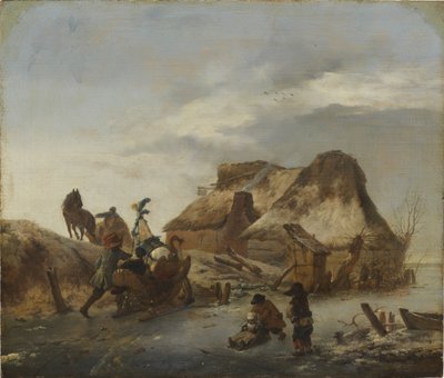 Un noble en traîneau sur la glace - Philips Wouwermans or Wouwerman